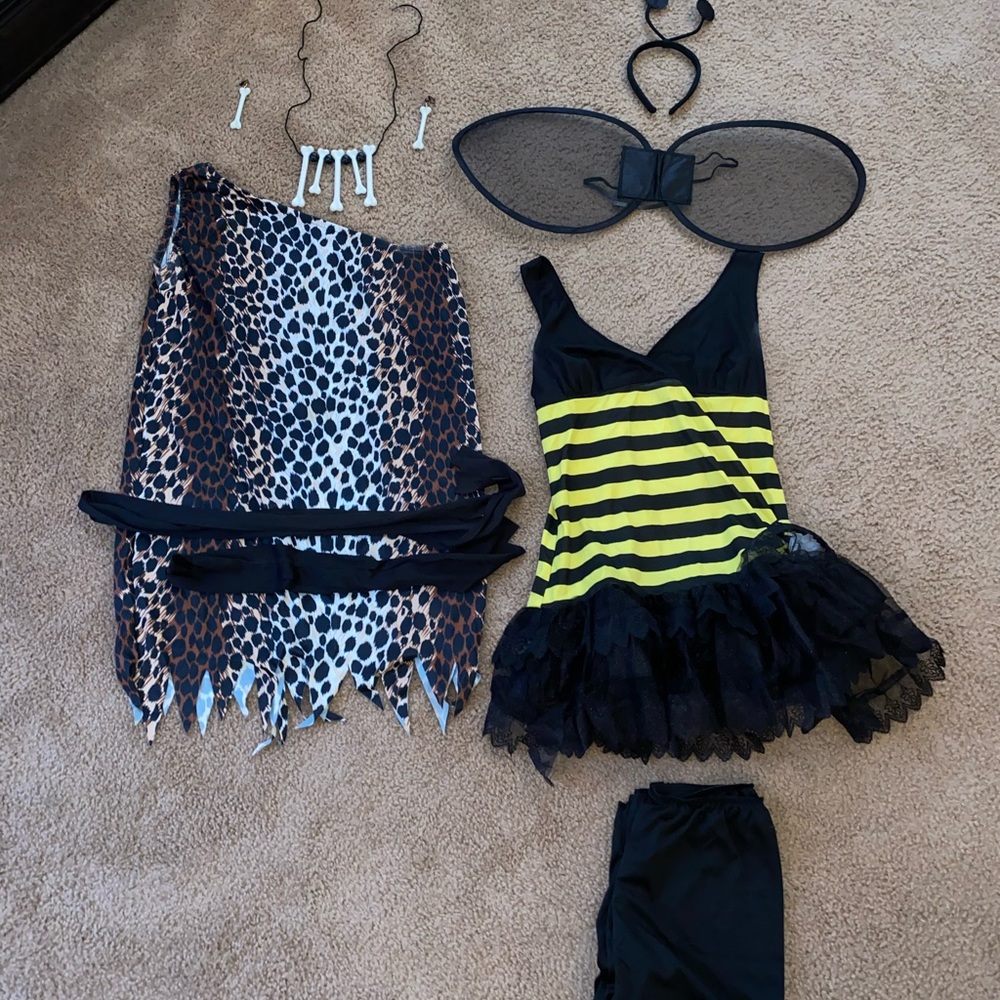 Cavewoman and Bumble Bee Halloween Costume